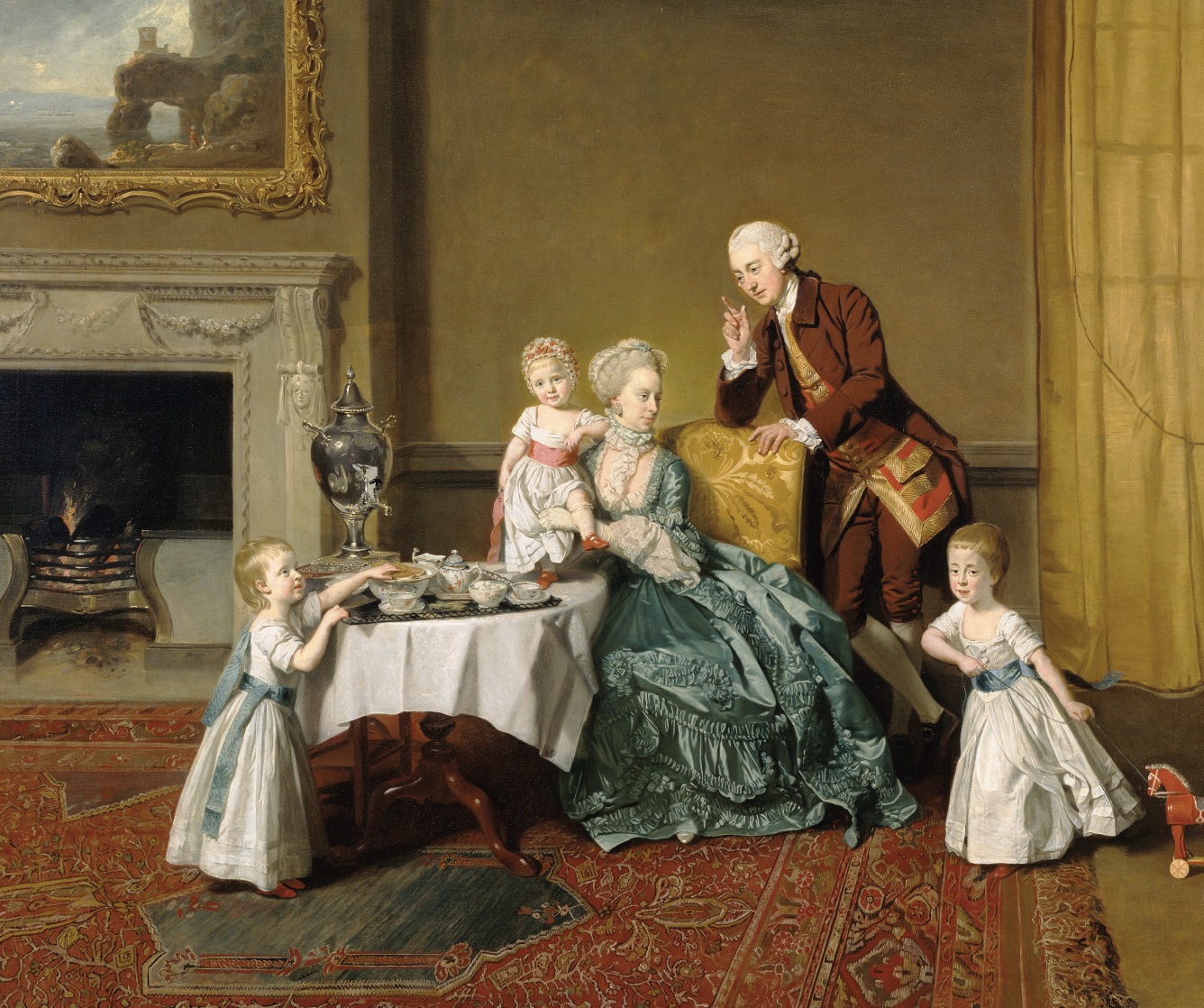 Lord Willoughby de Broke, and His Family in the breakfast room at Compton Verney, Warwickshire, c. 1766