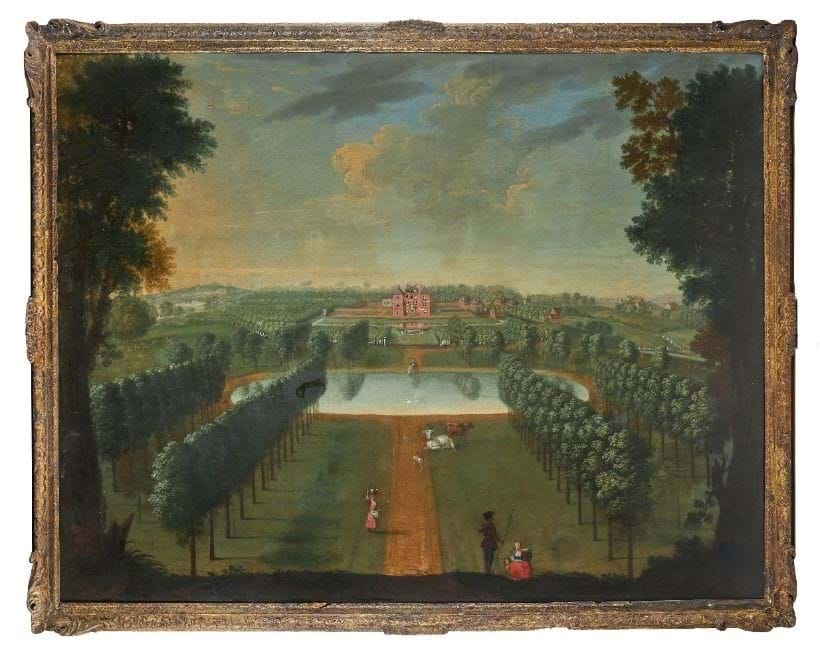 English School painting, dating from circa 1740, depicting Flaxley Abbey