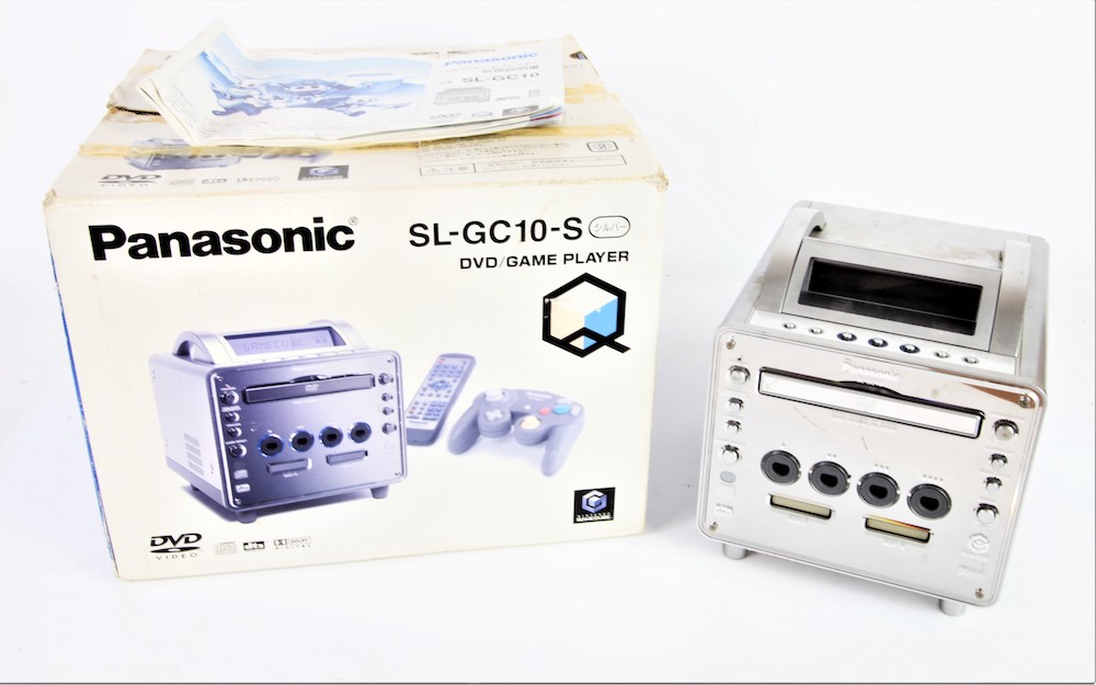 A rare Panasonic Q, a Japanese-only release featuring a collaboration between Panasonic and Nintendo which fused a GameCube with a DVD player, has an estimate of between £800 and £1,000