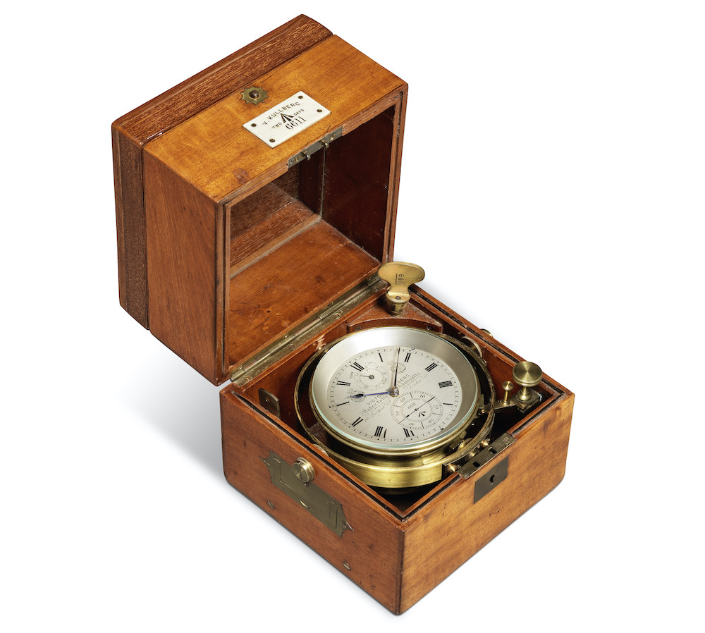 20th century mahogany two-day marine chronometer