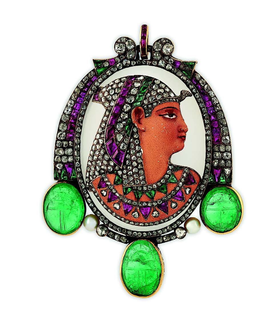 Pharaoh Brooch, Gustave Baugrand, c. 1867, Egyptian Revival