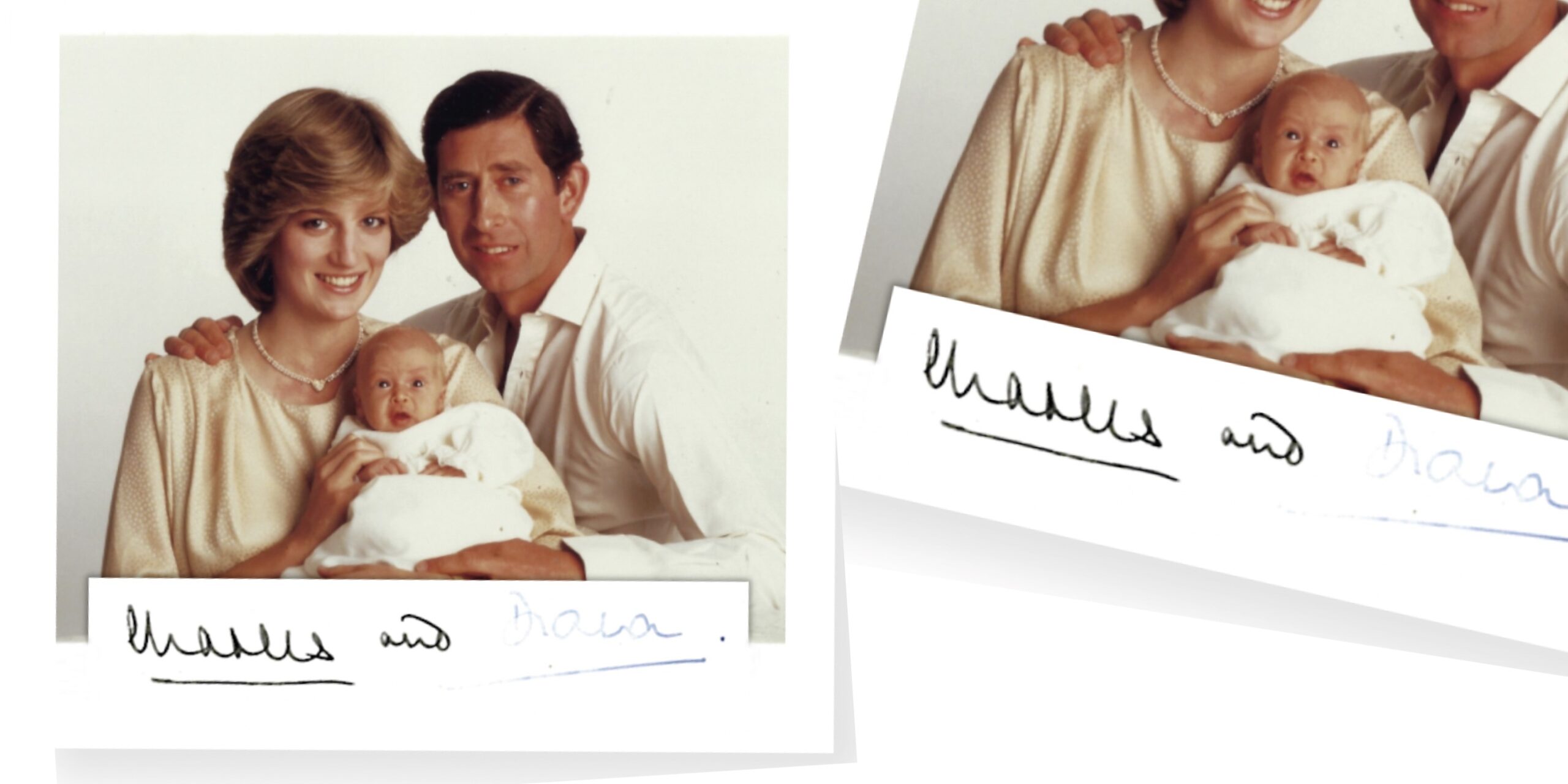 Photography autographed by Prince Charles and Princess Diana