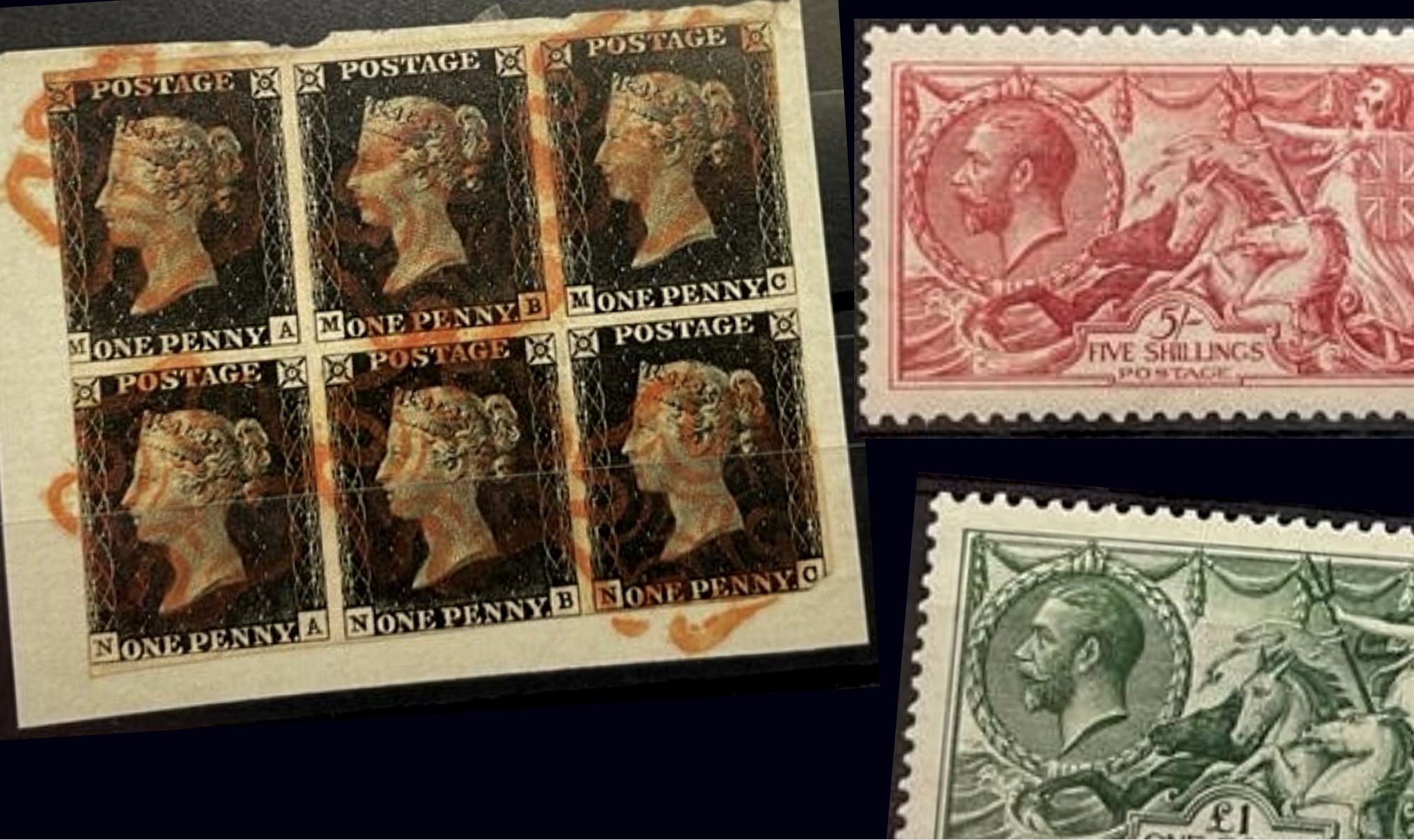 Collection of rare and valuable postage stamps in sale - Antique