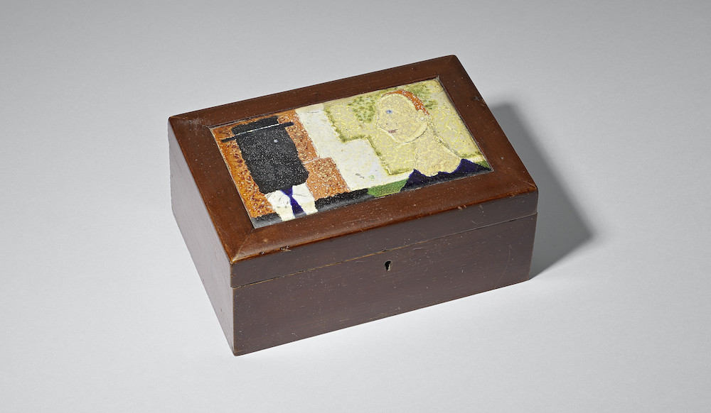 Max Snischek Wiener Werkstätte Box and cover with inset enamelled plaque, circa 1928