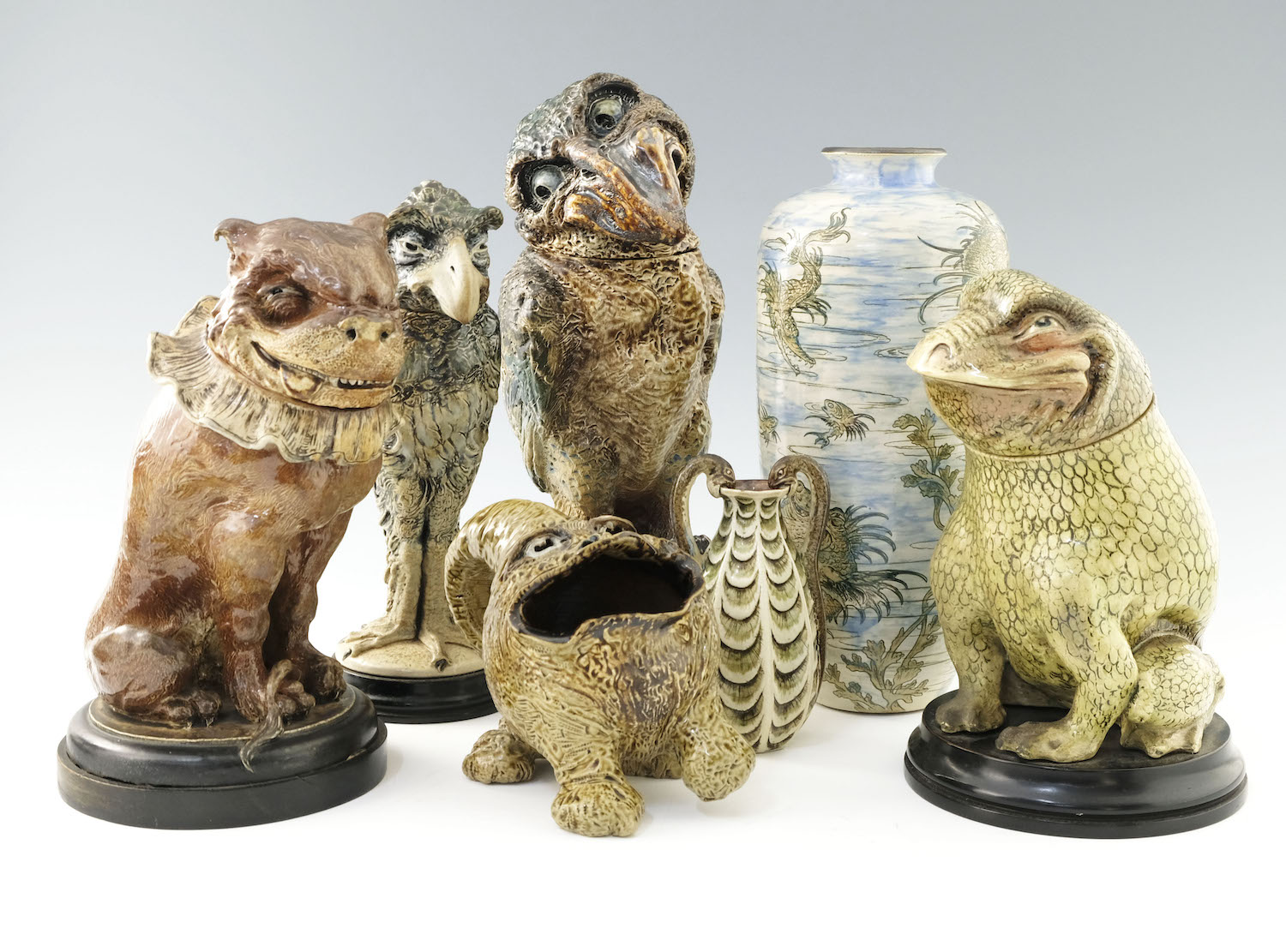 A collection of Martin Brothers ceramics