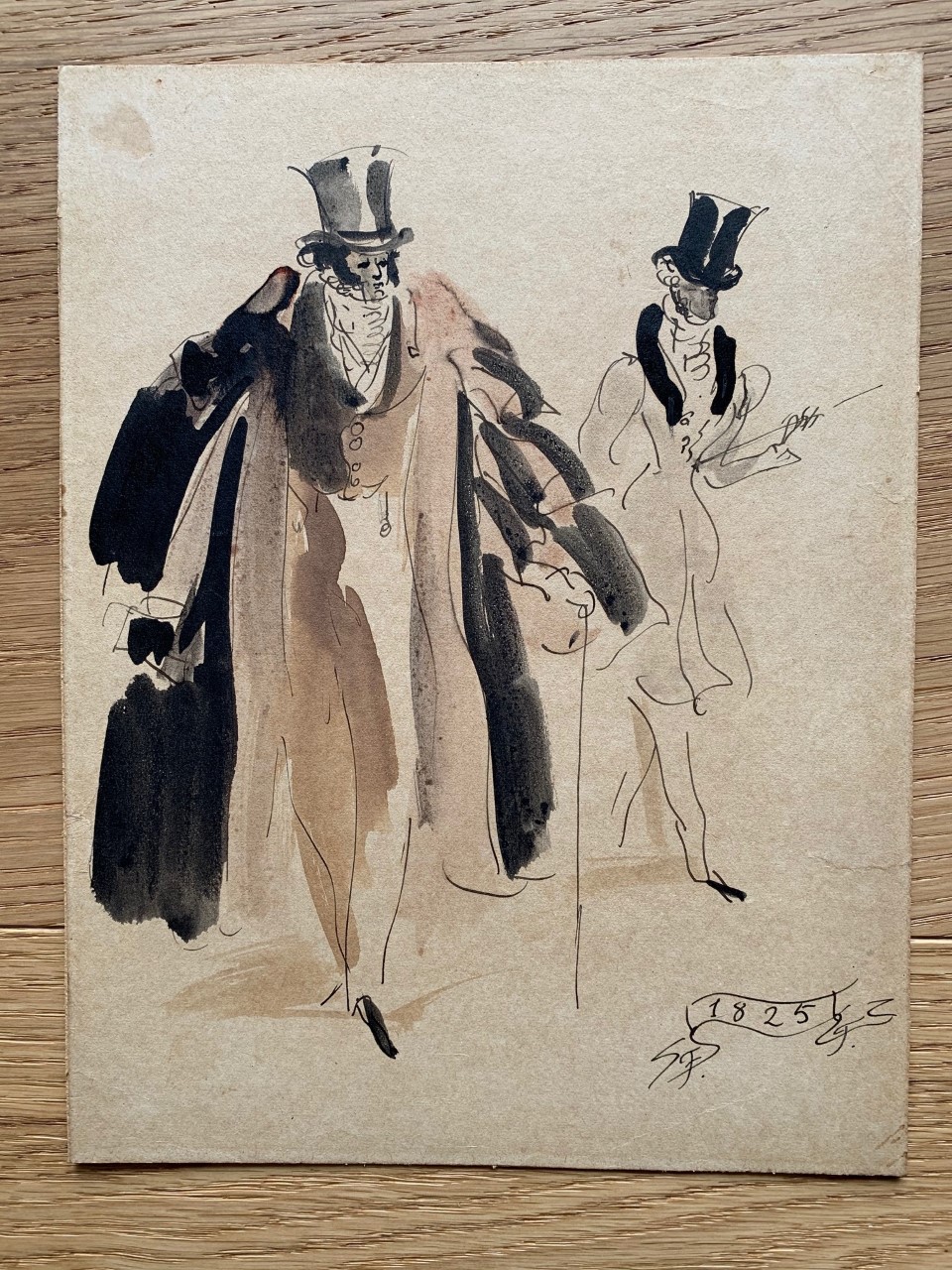 Feliks Topolski drawing of Georgian gentlemen