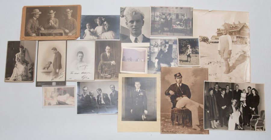 A collection of photographs depicting Prince Philip as a child and teenager