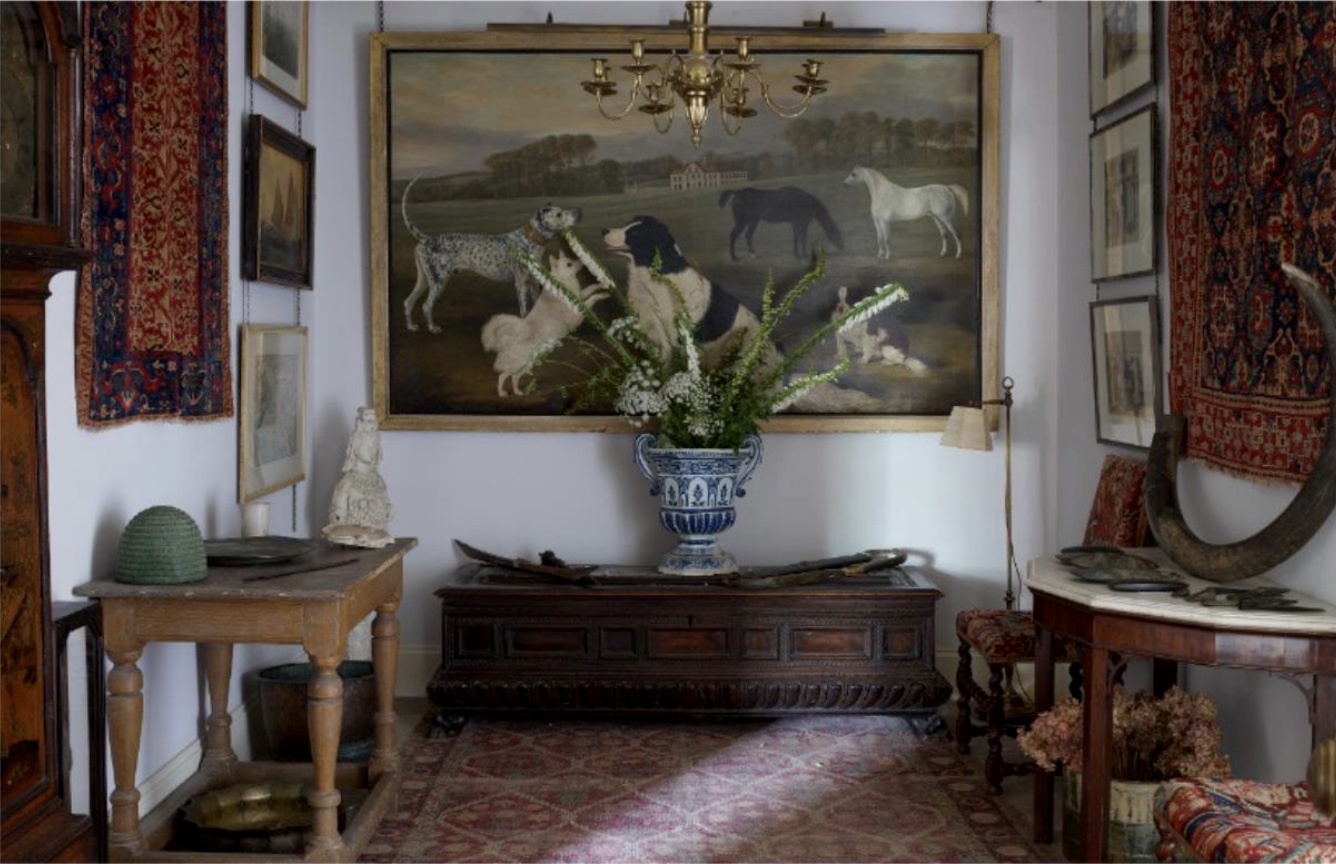 The hallway in Robert Kime's London home in Warwick Square