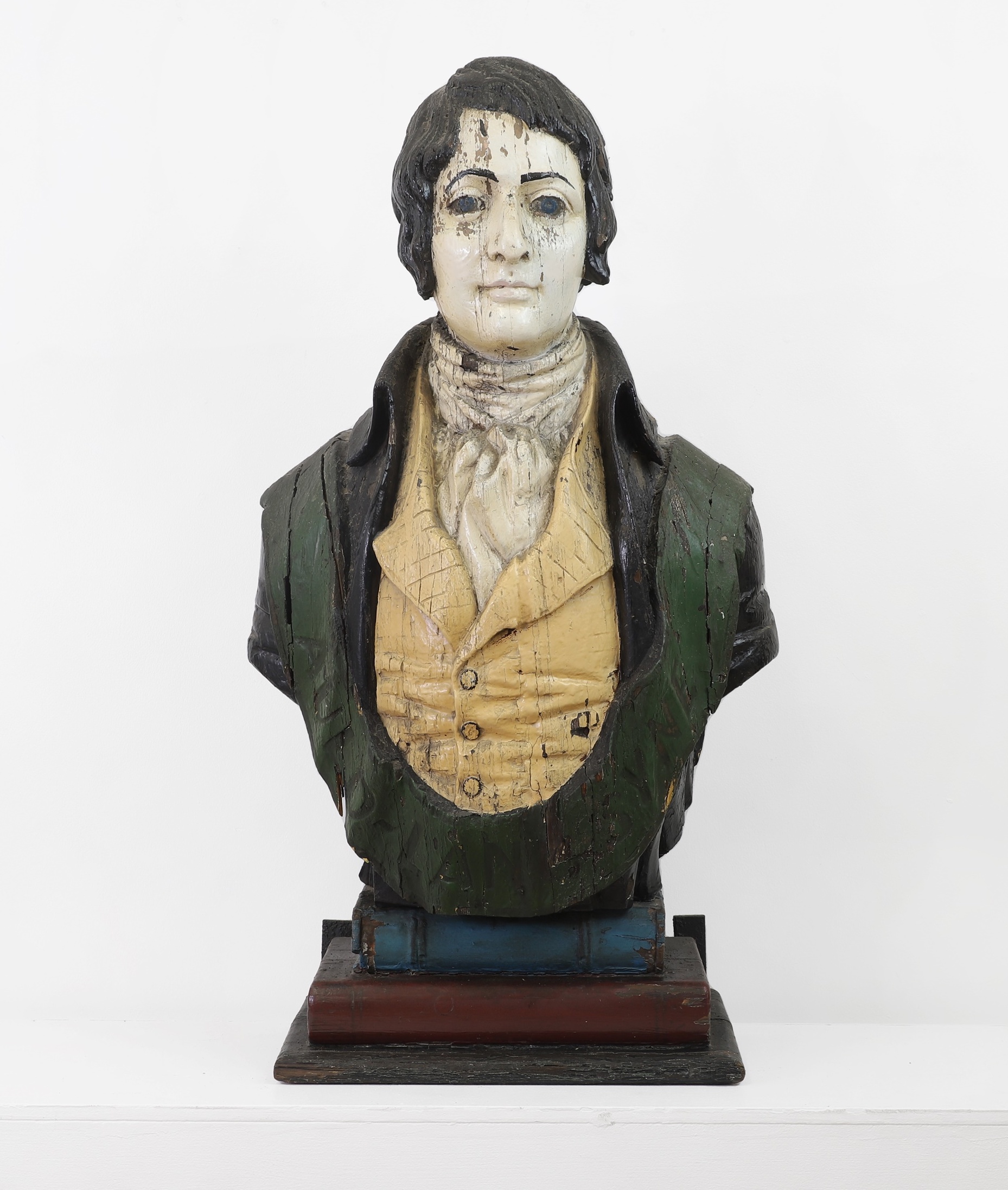 An antique bust of Robert Burns