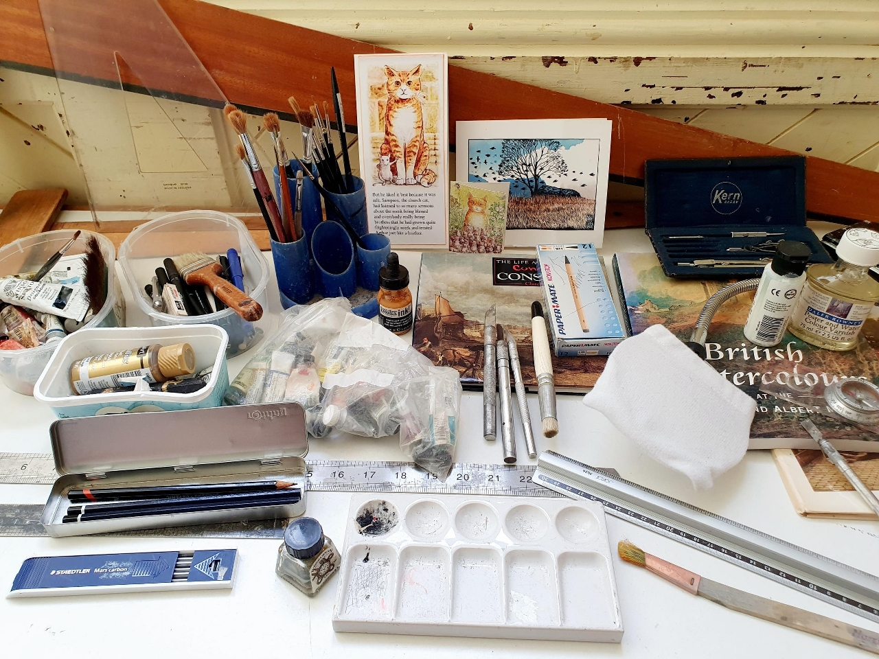 Artist Graham Oakley's art supplies