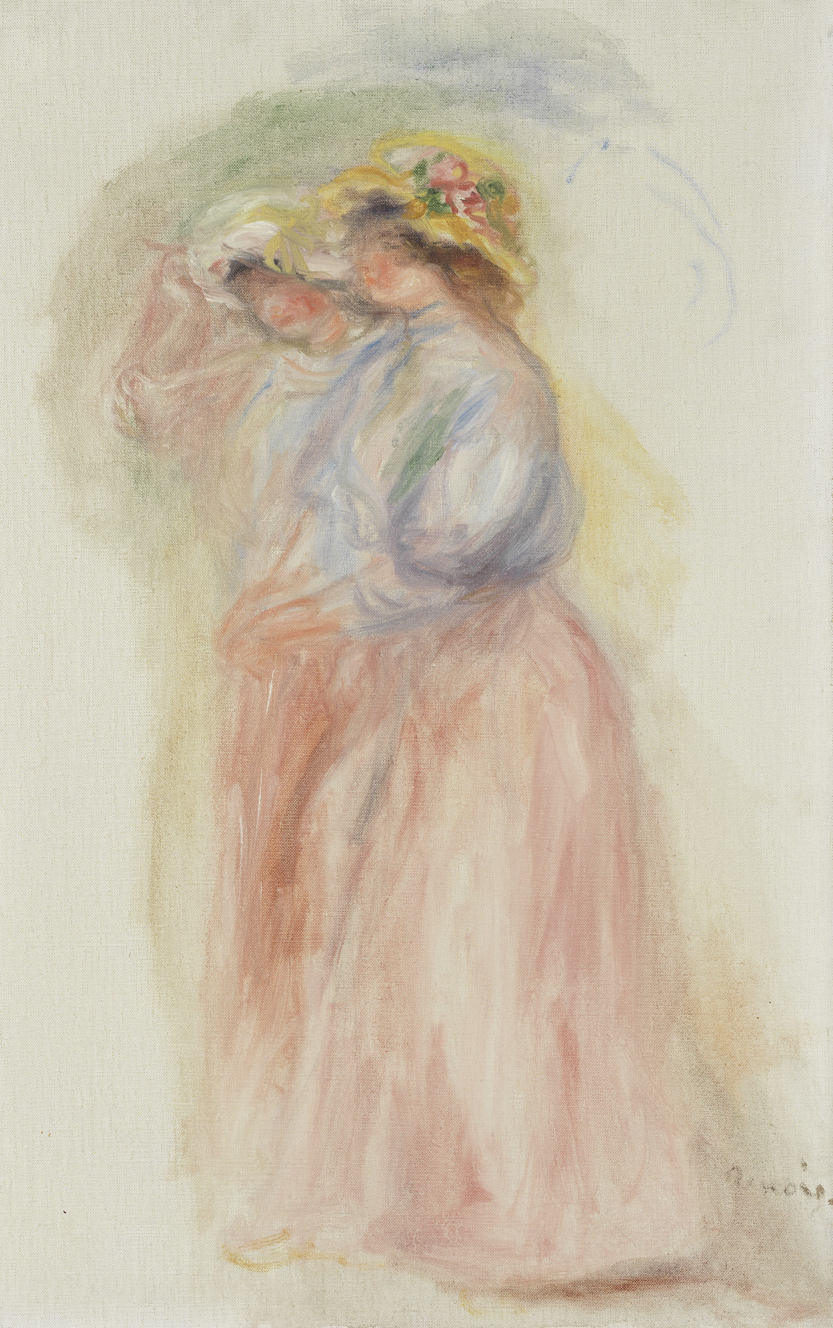 Pierre-Auguste Renoir, oil on canvas painting, Deux femmes en promenade, 1906.