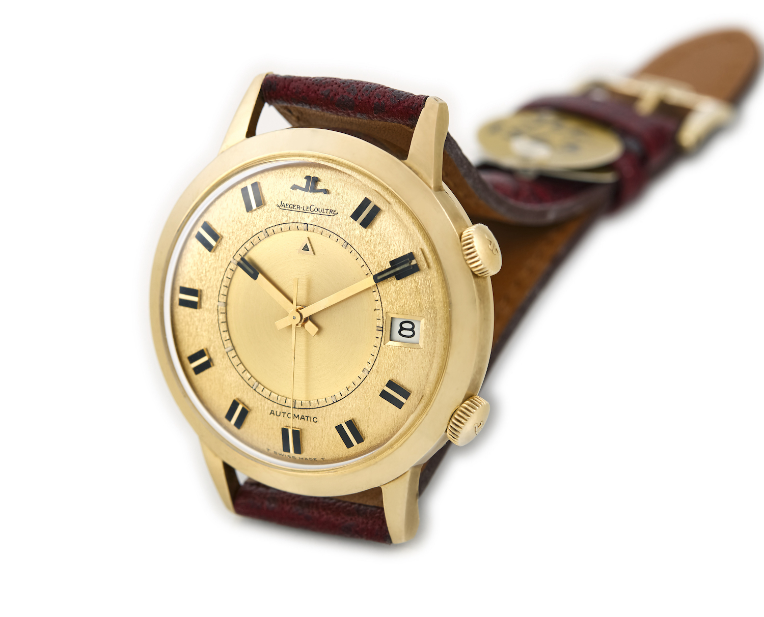 A vintage Jaeger Le Coultre Memovox 1968 18ct Gold