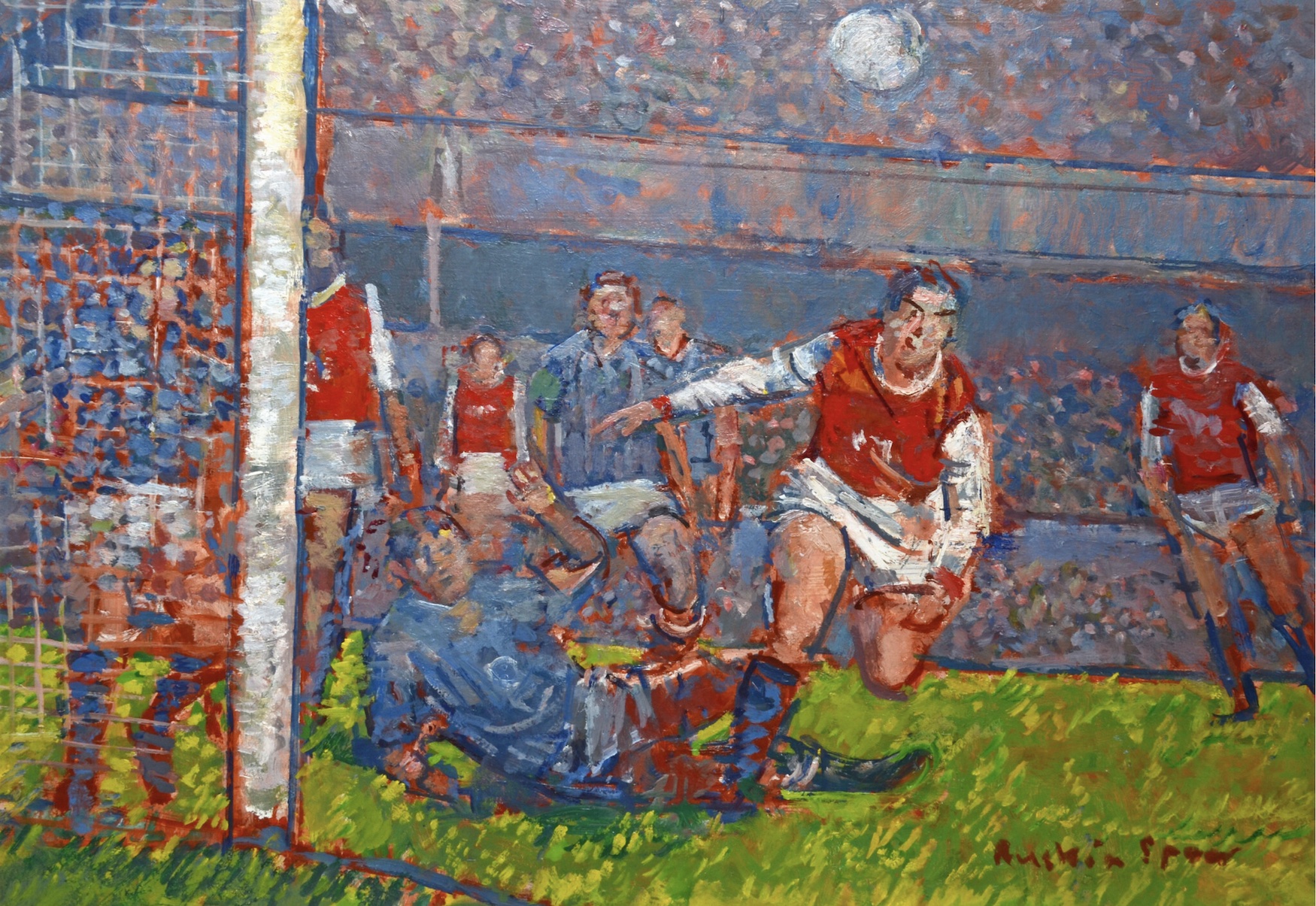 Ruskin Spear R.A. (British, 1911-1990), The Big Match, oil on board.