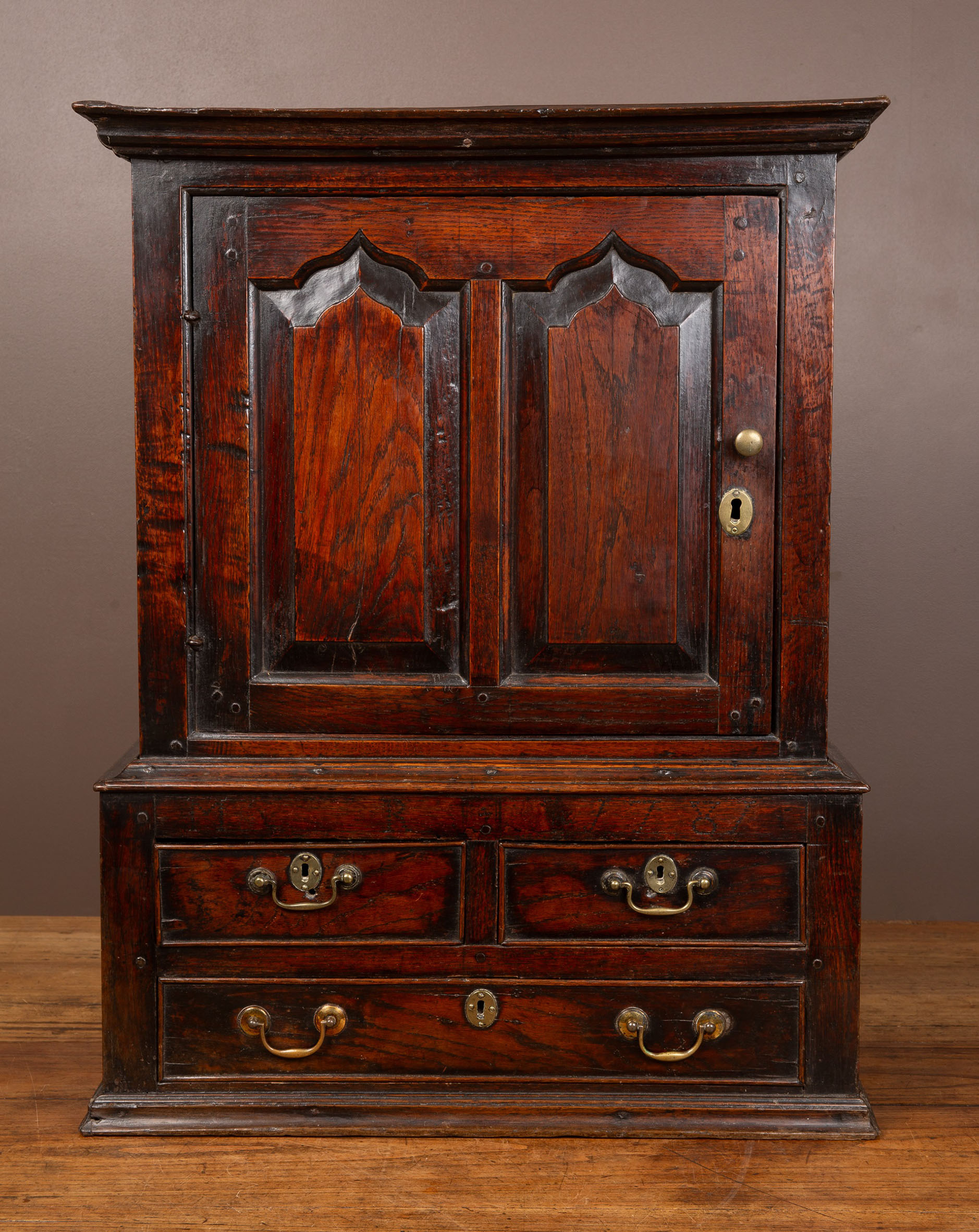 An antique late 18th-century Welsh oak cabinet