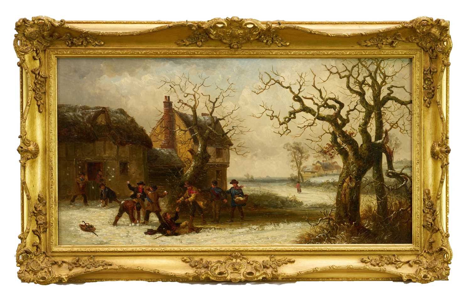 A snowballing scene by 19th-century Ipswich artist Thomas Smythe