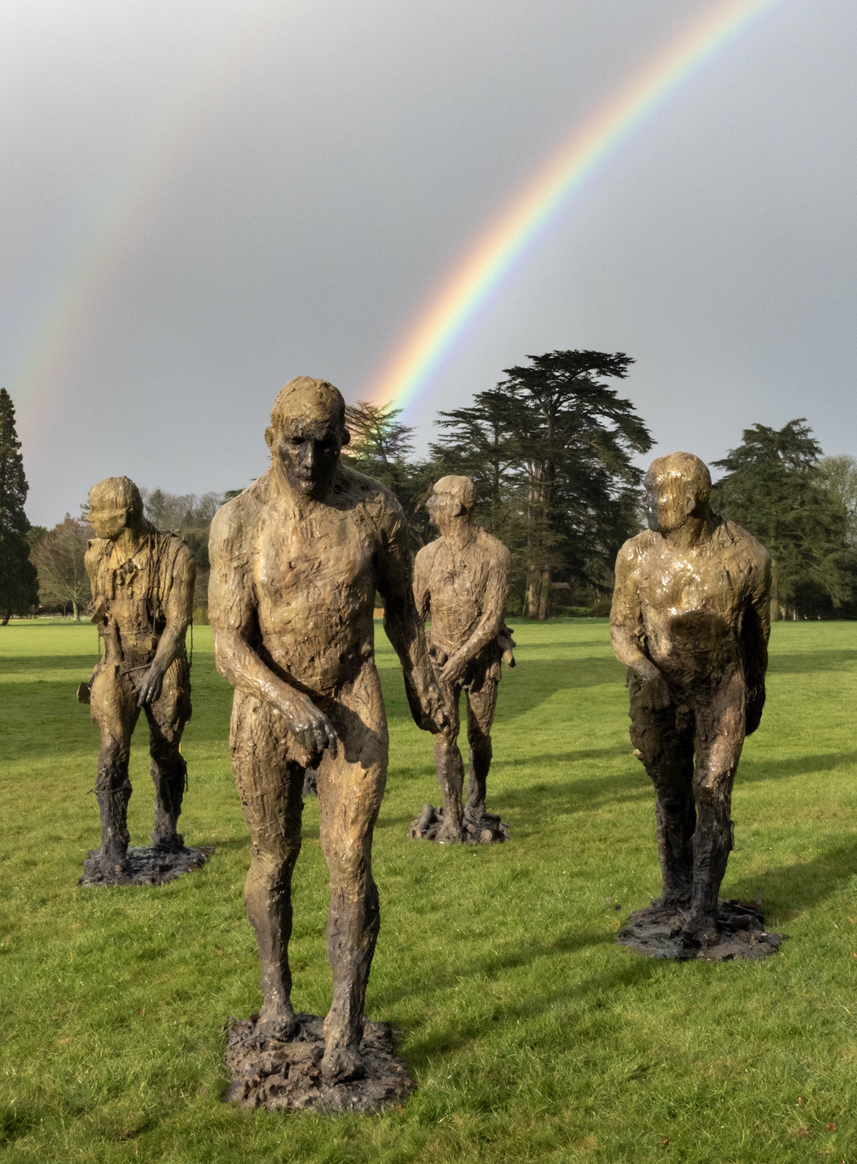A set of 'walking man' sculptures by Laurence Edwards