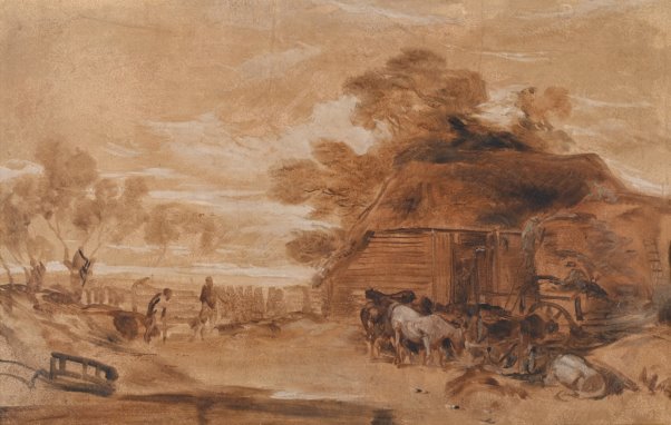The Straw Yard by Joseph Mallord William Turner R.A. (1775-1851).