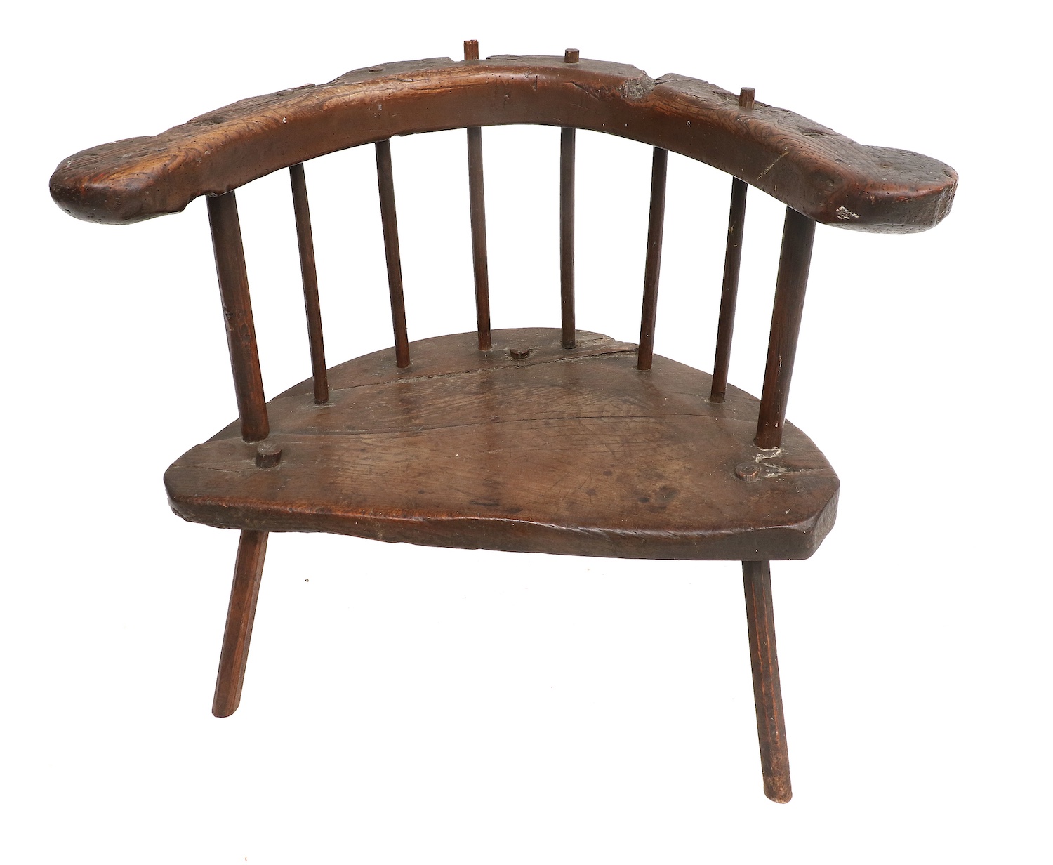 An antique oak primitive chair