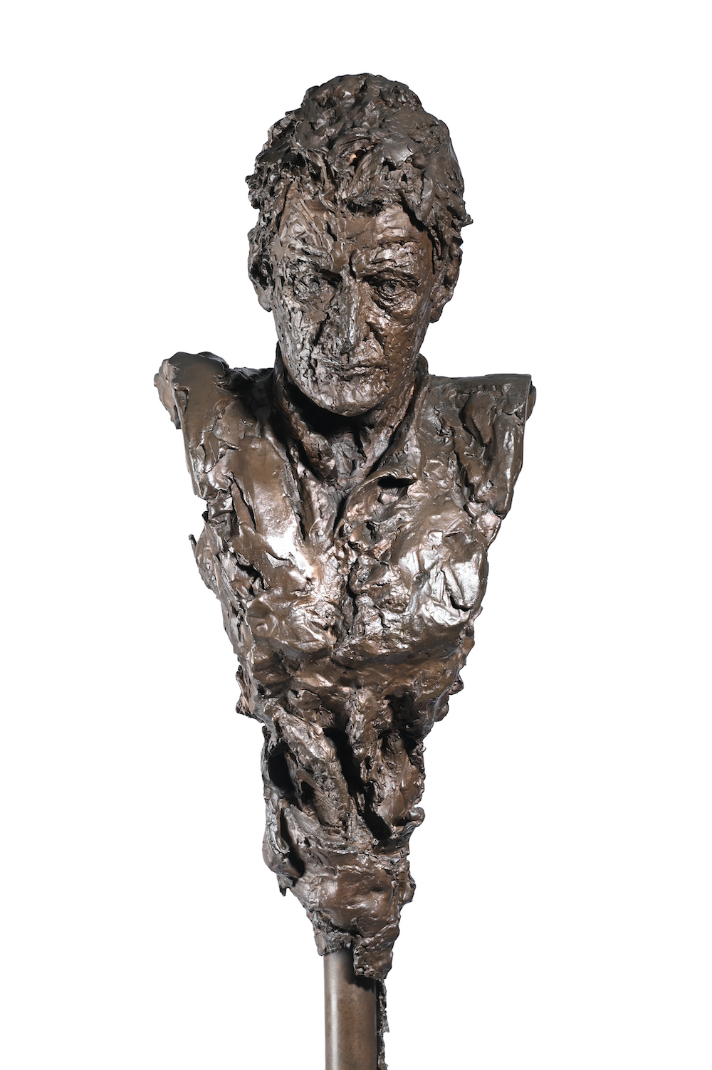 A sculpture of the artist Lucien Freud by the sculptor Angela Conner