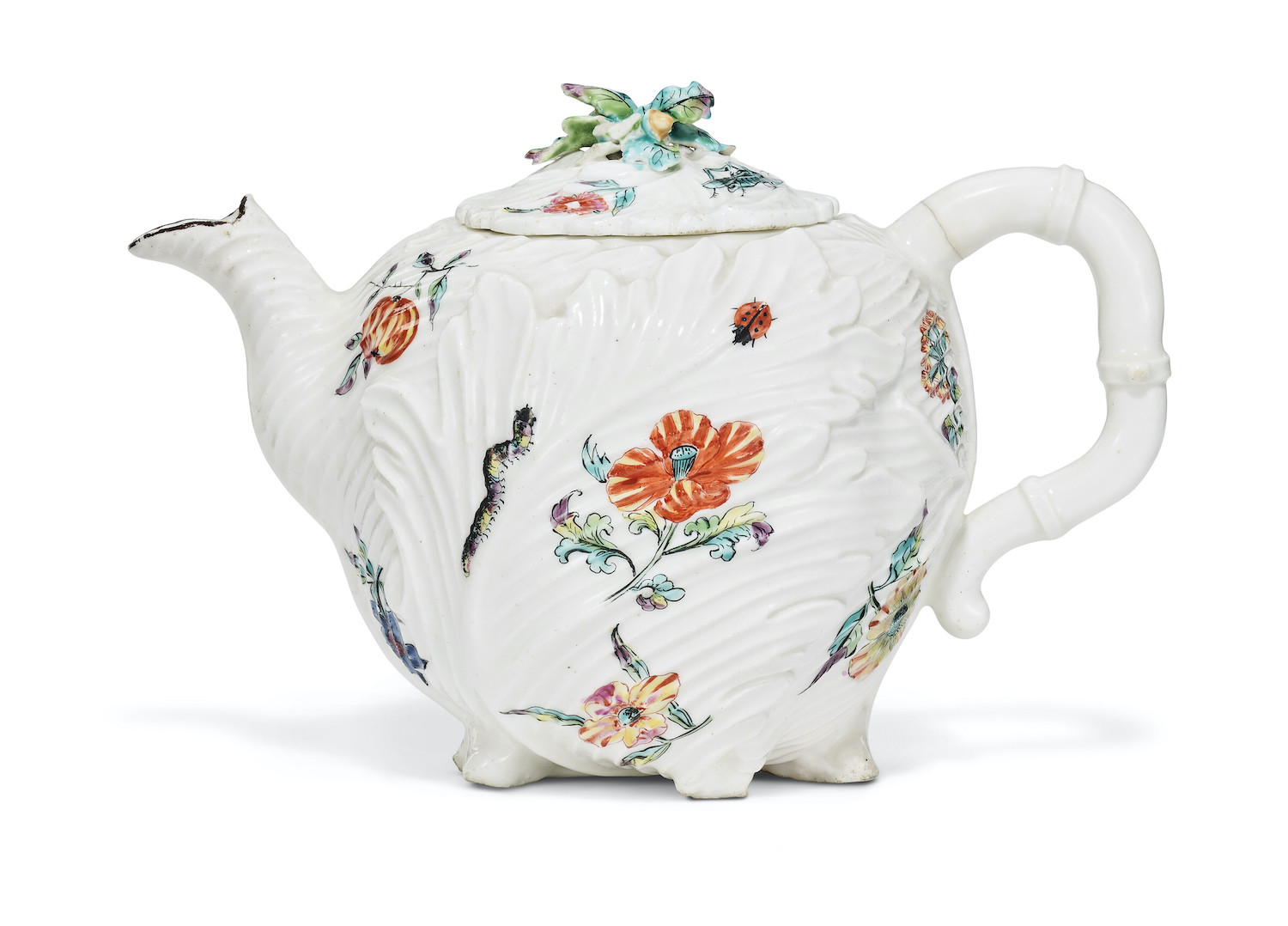 An antique Chelsea teapot