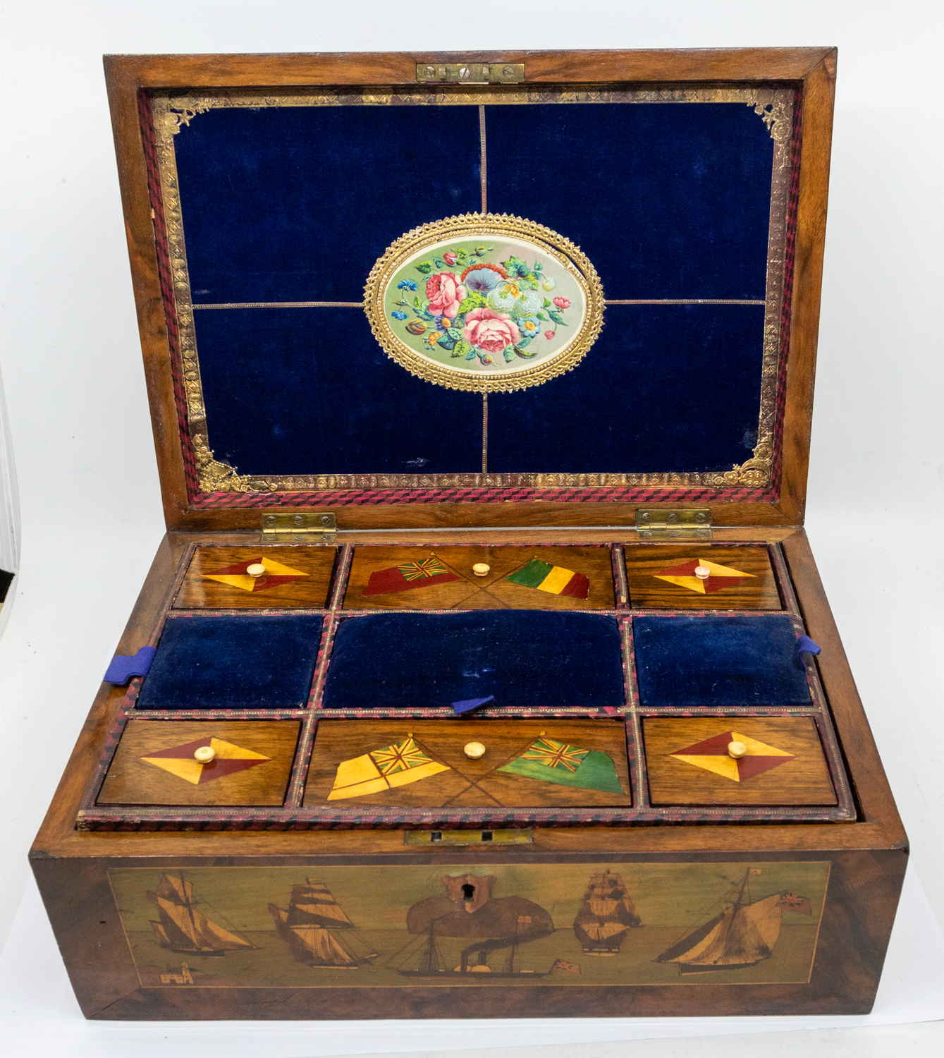 A rare mid 19th century wooden box