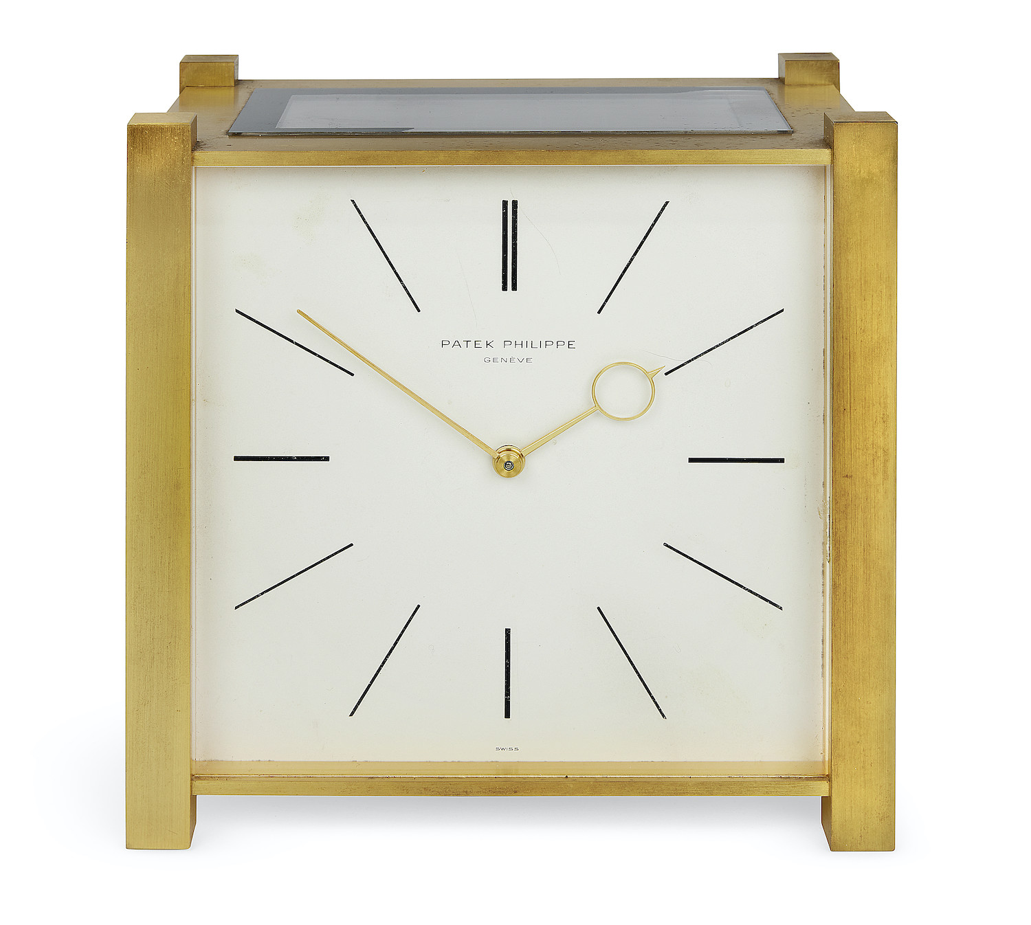 Patek Phillipe Swiss gilt brass solar-powered timepiece
