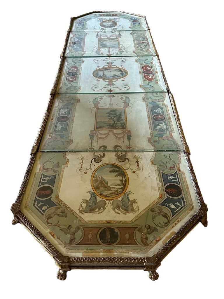 A Pompeian style, late 18th-century Italian painted plaster table plateau