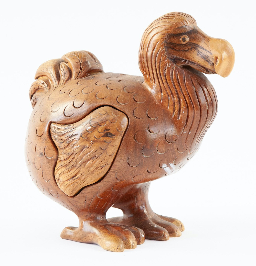 A wooden carved Dodo