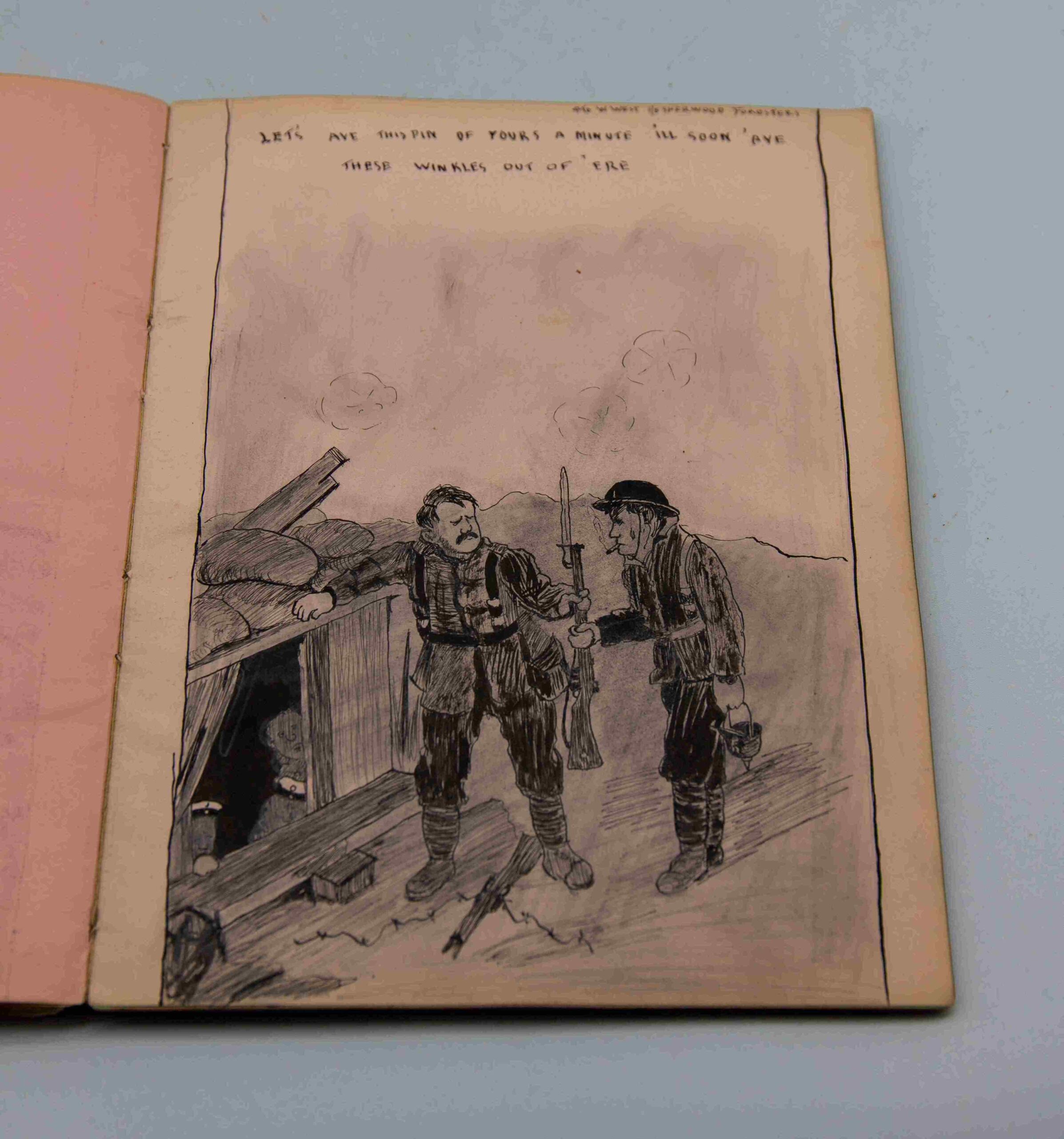 A drawing in a WWI album