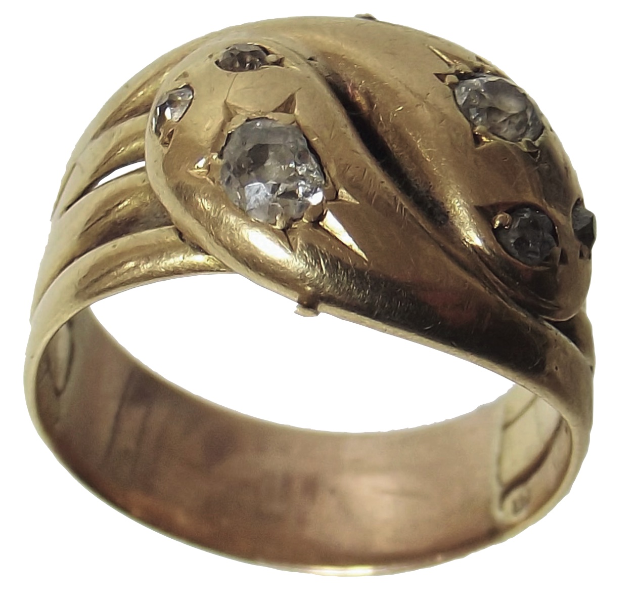 A Victorian diamond snake ring