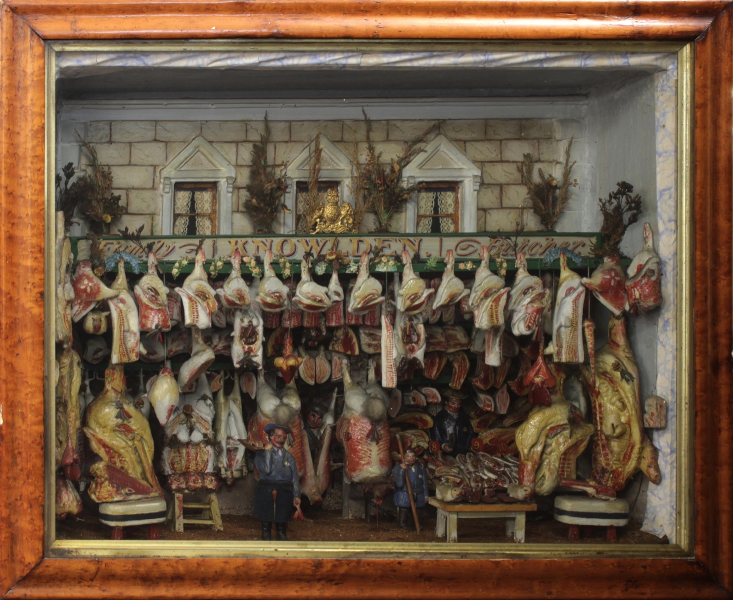 A Victorian model of a butcher's shop