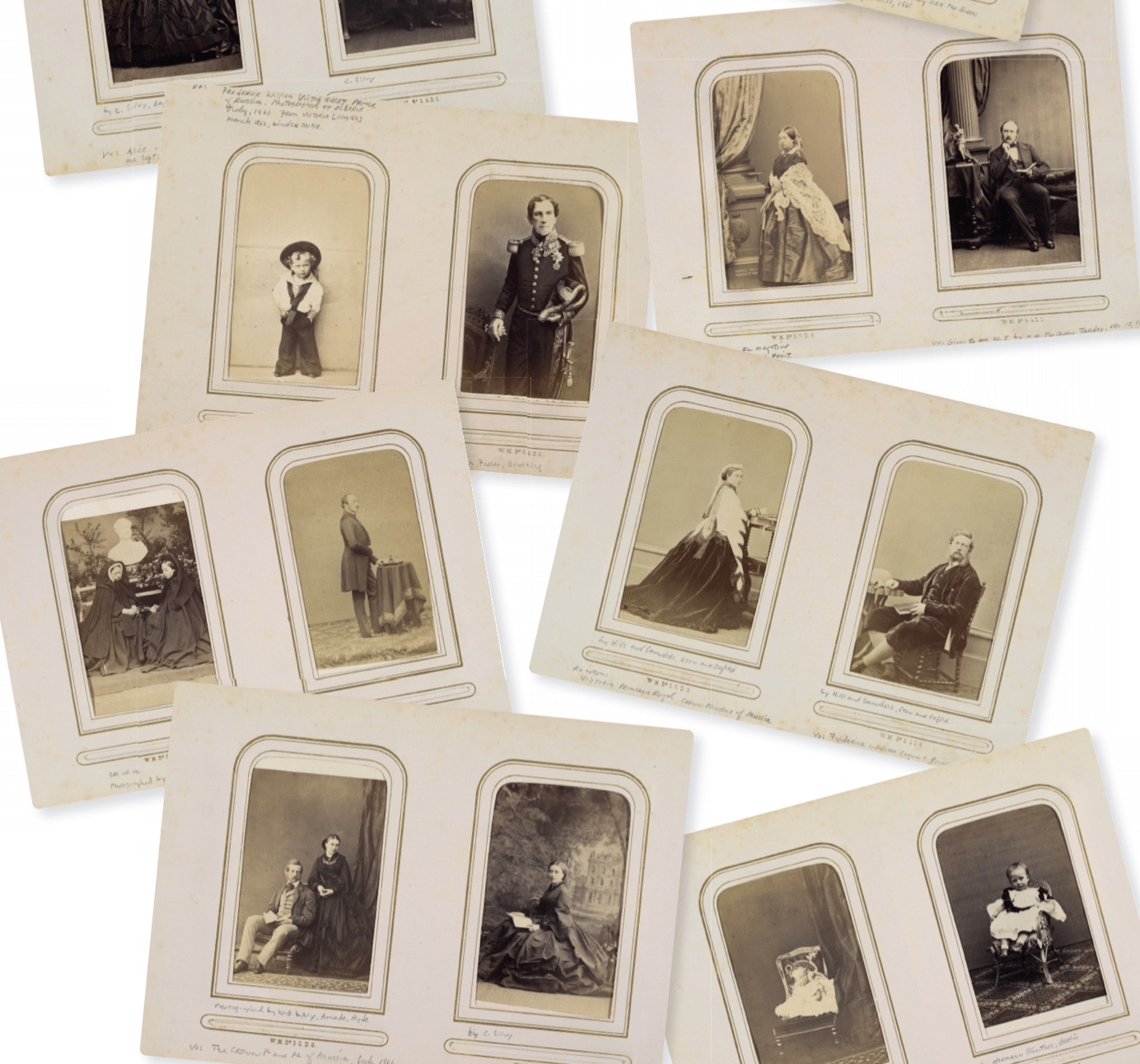 A collection of antique cartes de visite