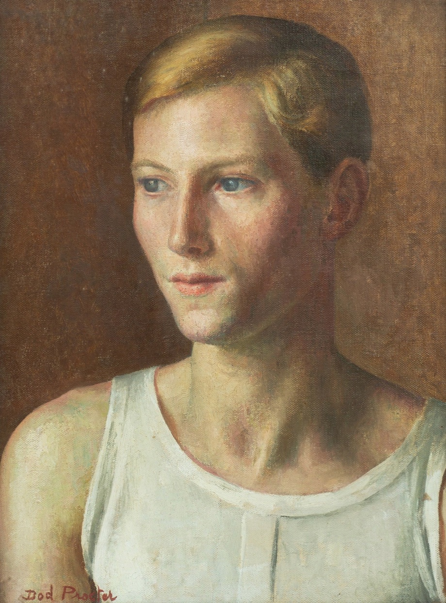 A painting of a young man by Dod Procter 