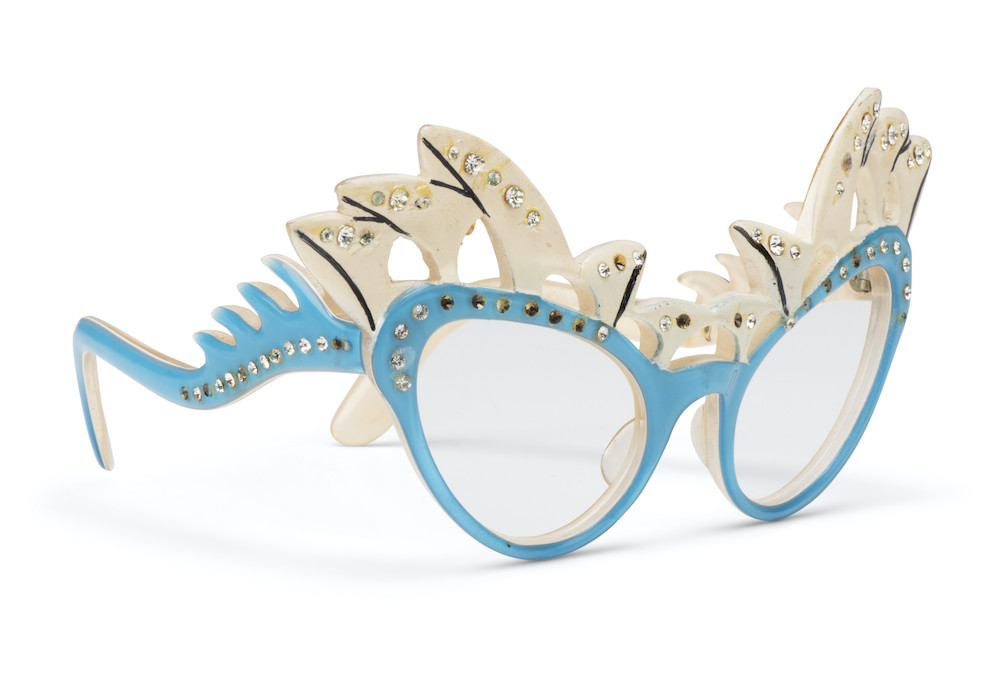 A pair of diamanté-encrusted spectacles that were worn by Dame Edna Everage