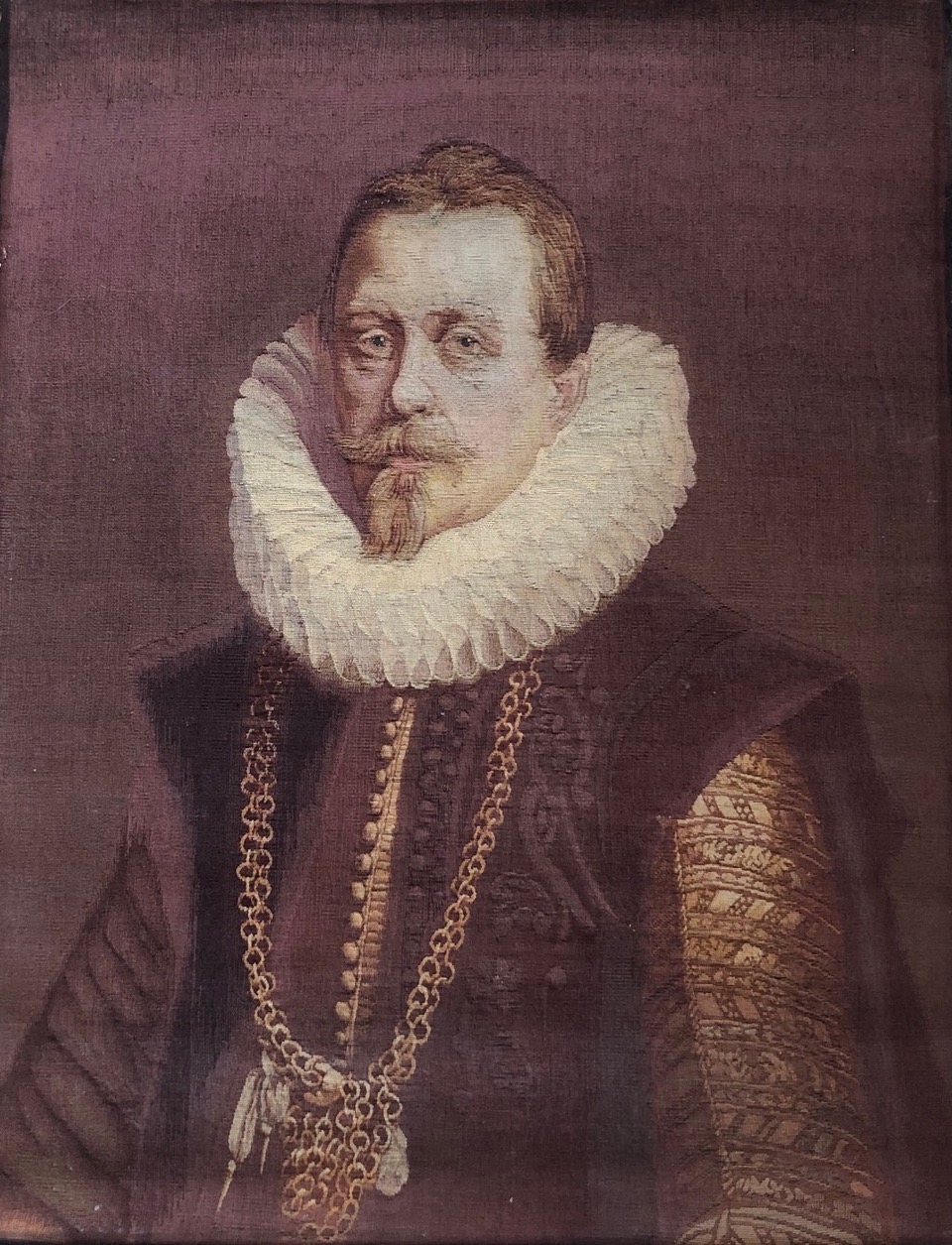 A portrait tapestry of Jean Charles de Cordes (after A Van Dyke or Rubens)