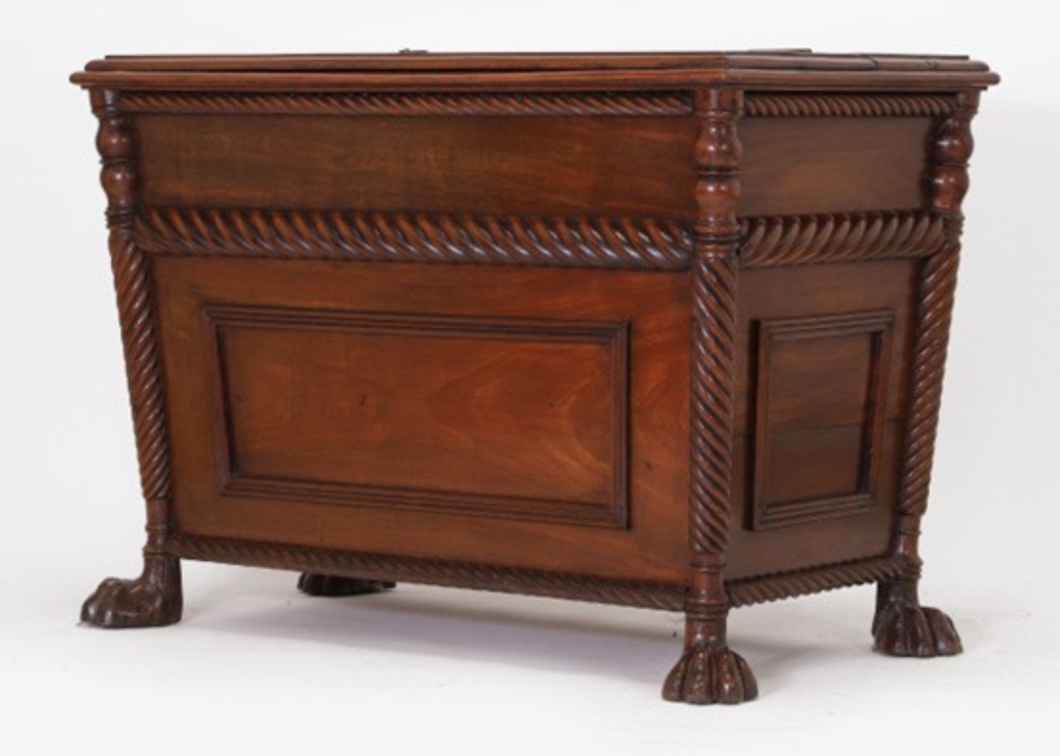 A Regency mahogany peat chest, early 19th century, Irish, probably Dublin