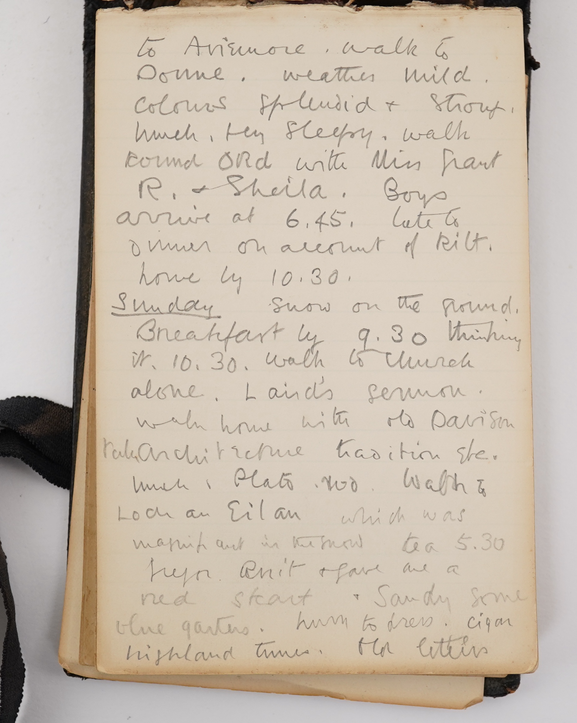 A page from the diary of Duncan Grant
