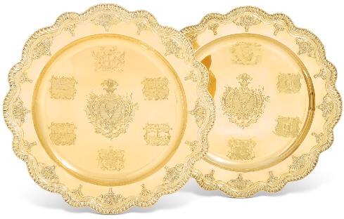 A pair of George IV silver-gilt sideboard dishes from the Collection of the Earl of Suffolk and Berkshire