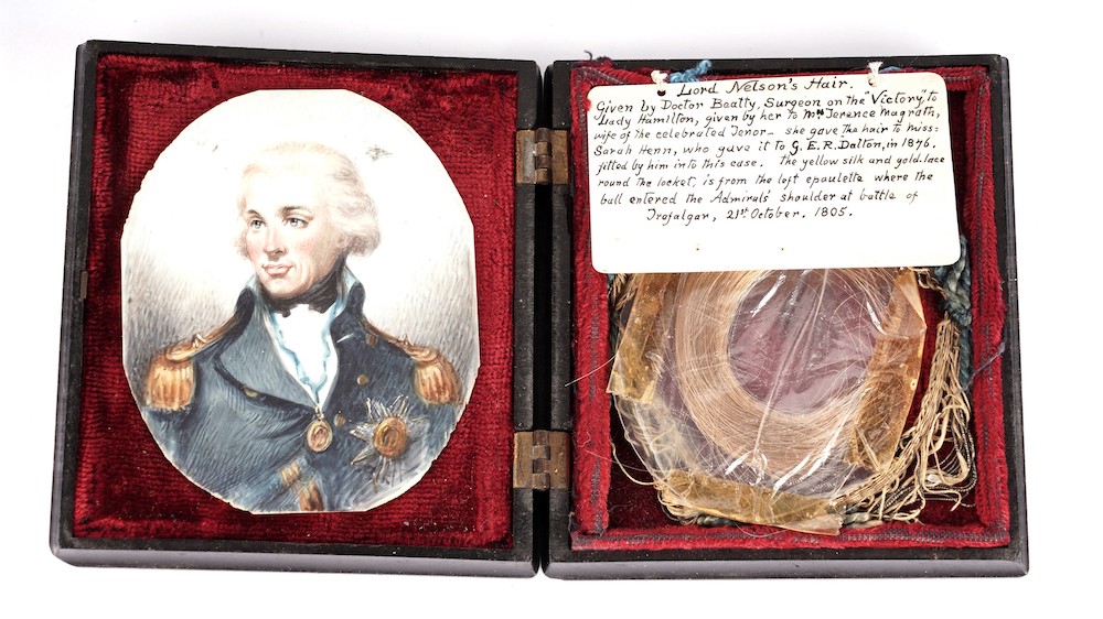 A lock of hair from Lord Nelson