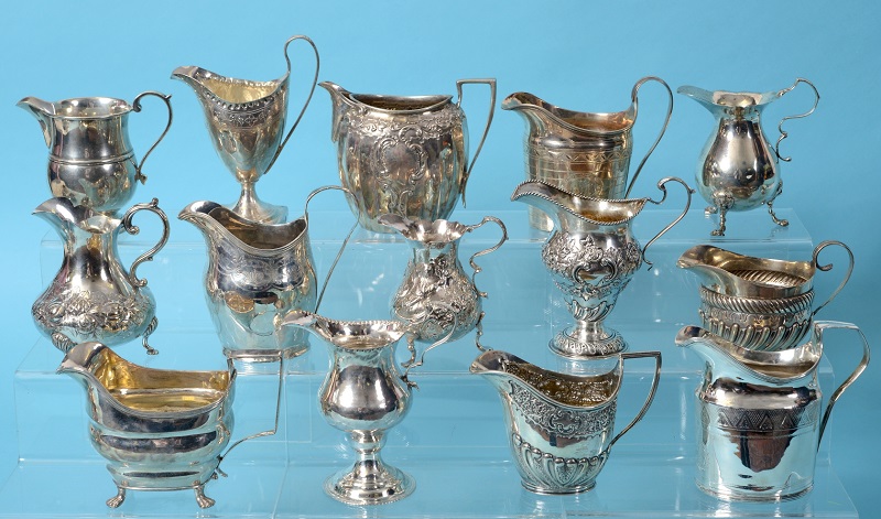 The antique silver collection in the sale