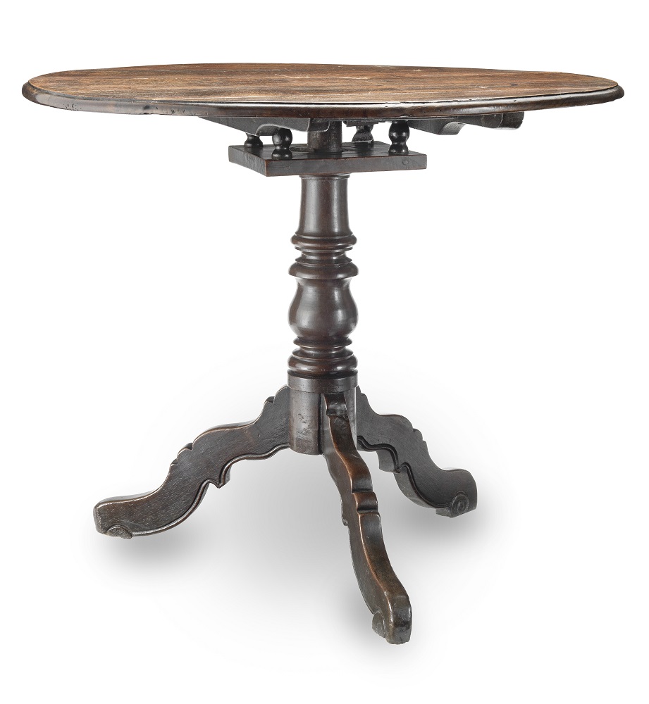 Antique 18th-century oak tripod table