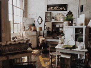 Interior of an antiques shop