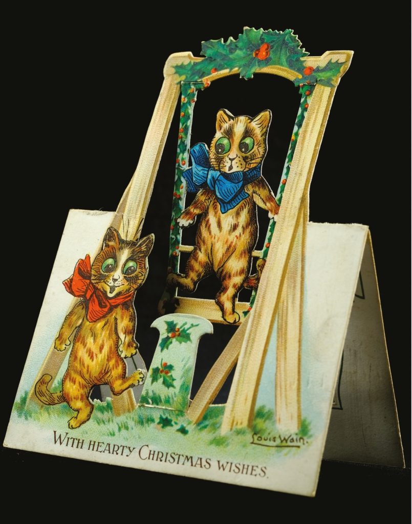 Victorian Christmas card by Louis Wain