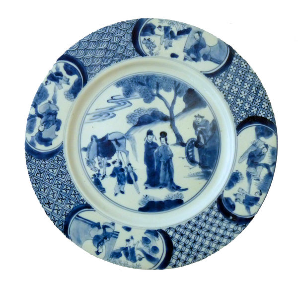 Kangxi mark and period blue and white plate