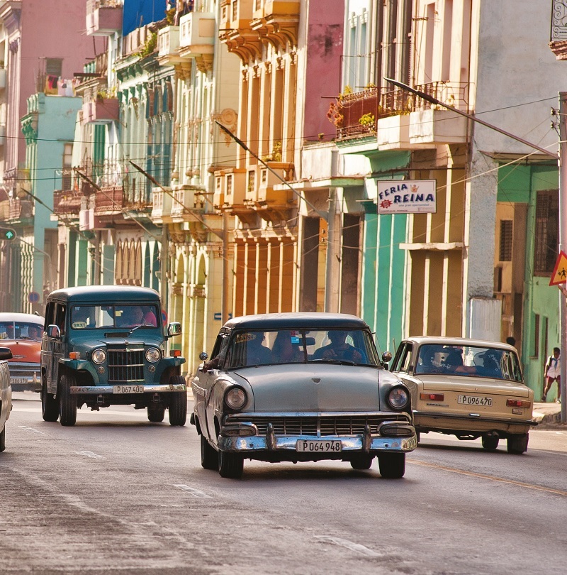 A street scene in Cuba