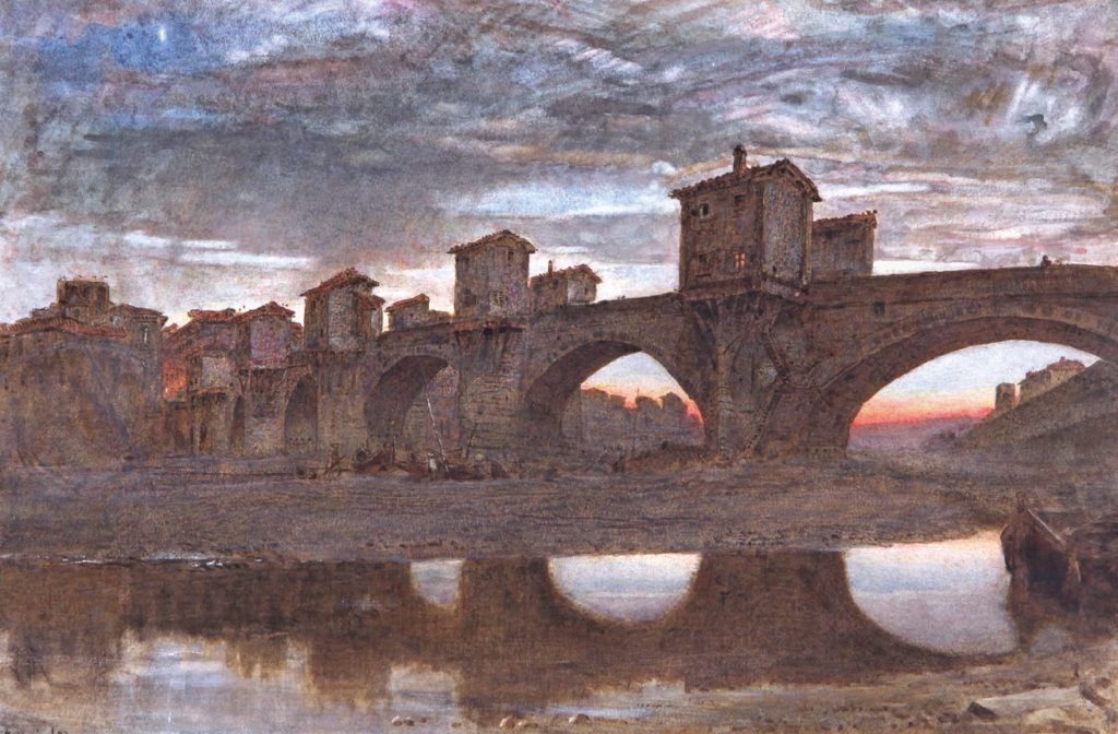 A water colour painting of a bridge