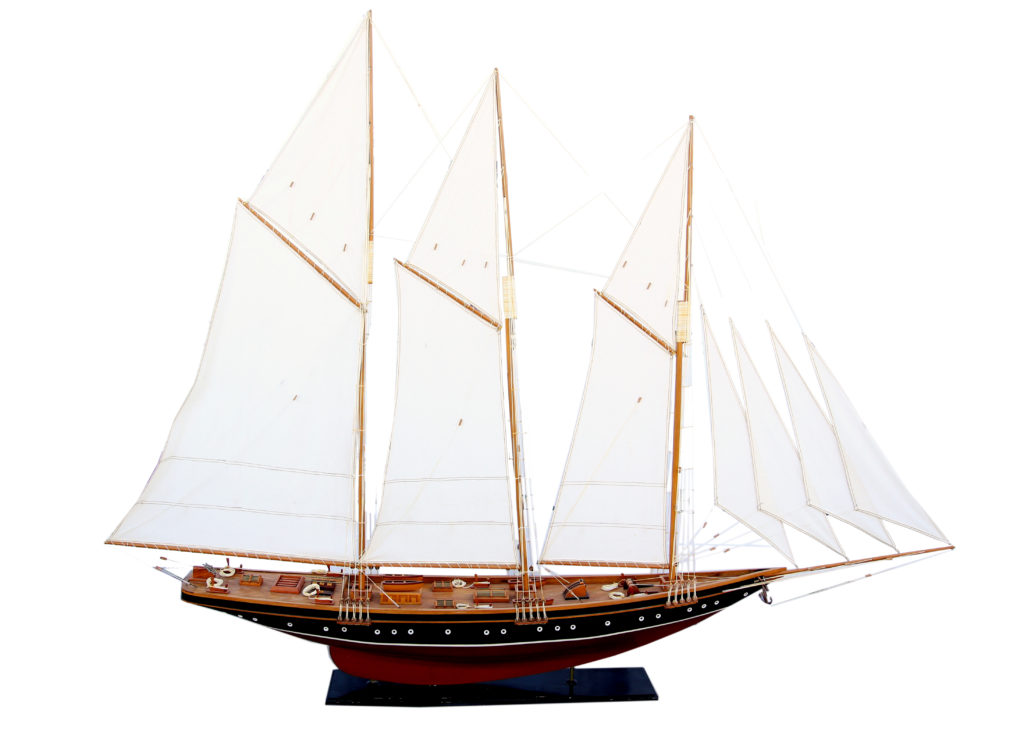 A replica model schooner