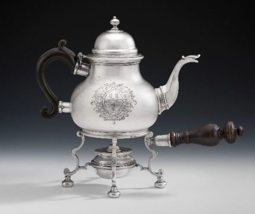 Queen Anne Britannia Standard Teapot and lampstand