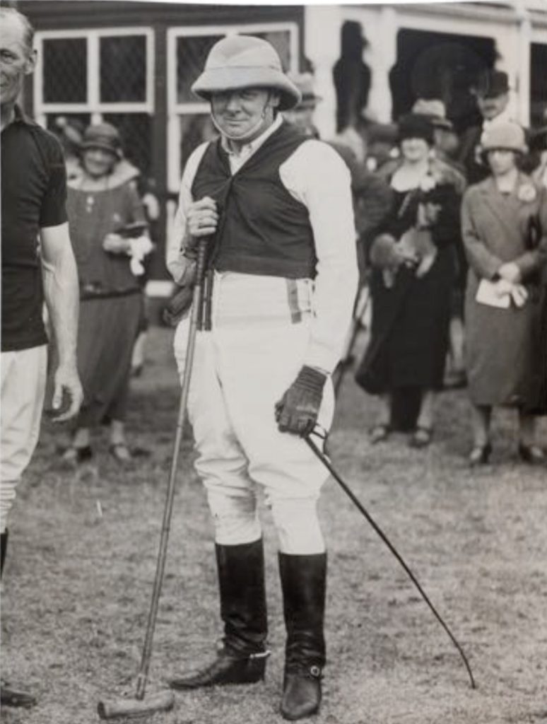 Winston Churchill playing polo