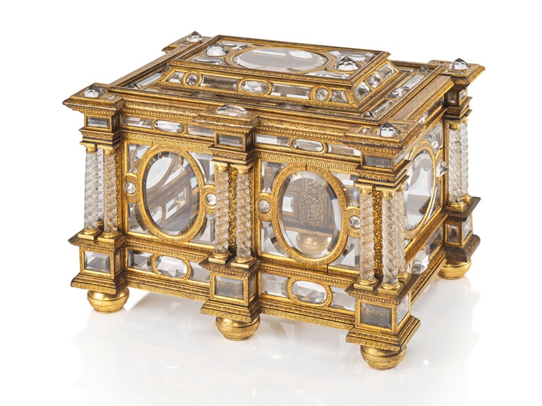 Rothschild family collection - A rectangular parcel-gilt, gilt-bronze and rock-crystal casket, Venetian, circa 1600